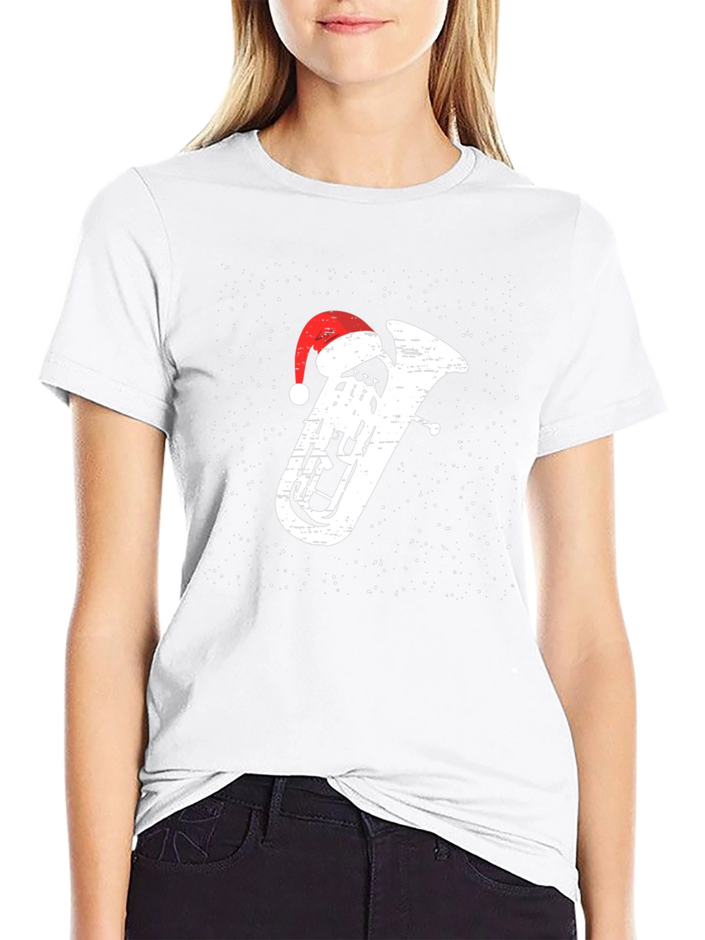 Christmas Tuba Santa Hat T-Shirt