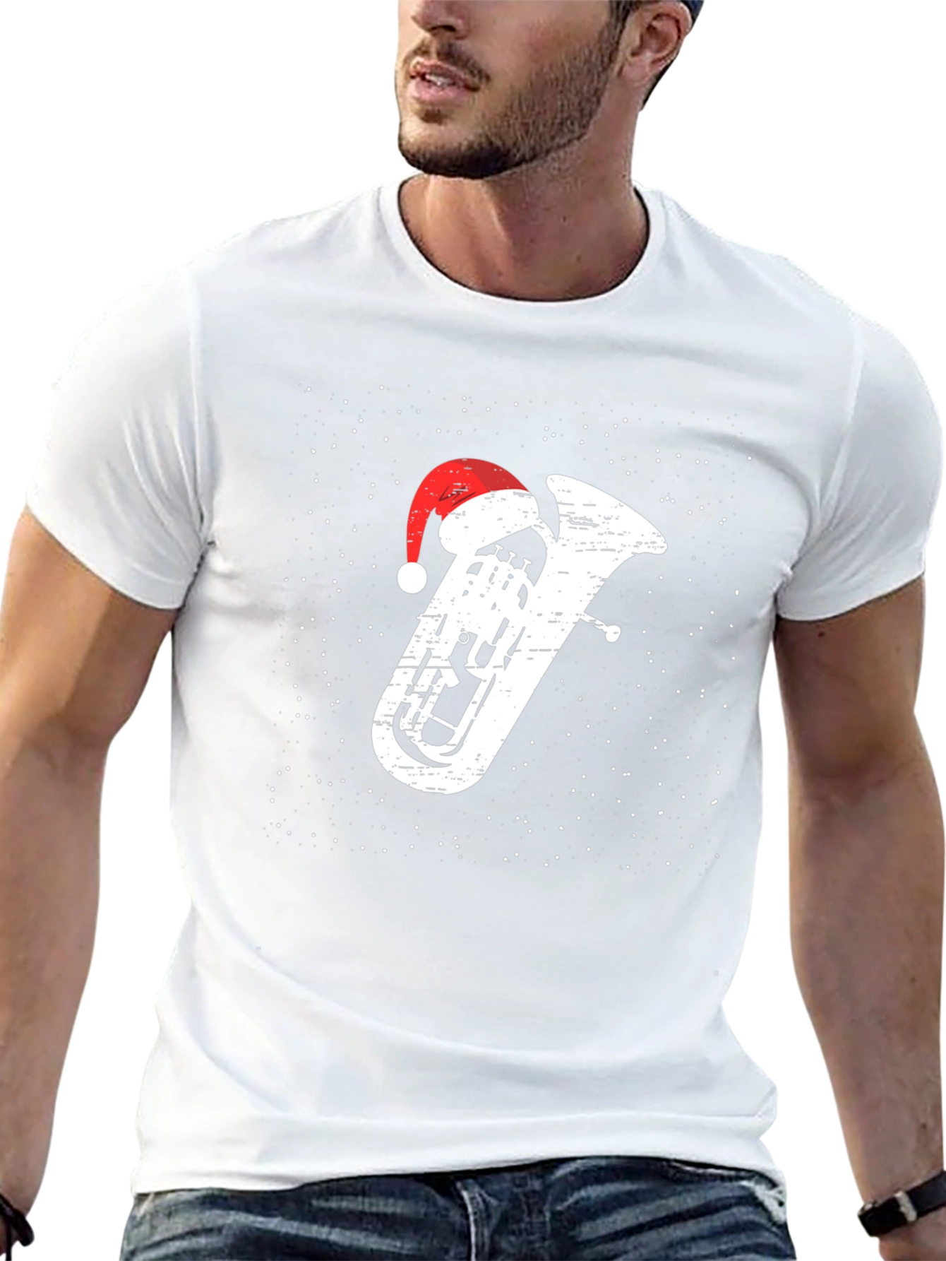 Christmas Tuba Santa Hat T-Shirt