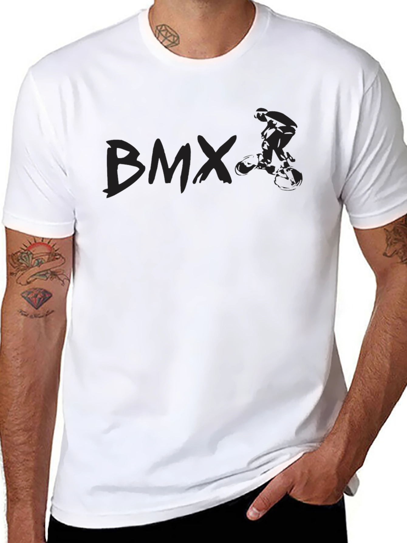 BMX Rider Graphic Tee - Black Cotton Blend