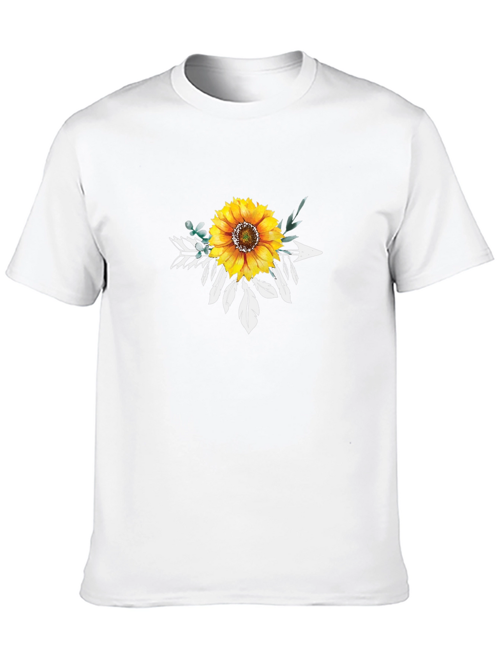 Sunflower Arrow Graphic Tee - Black Cotton T-Shirt