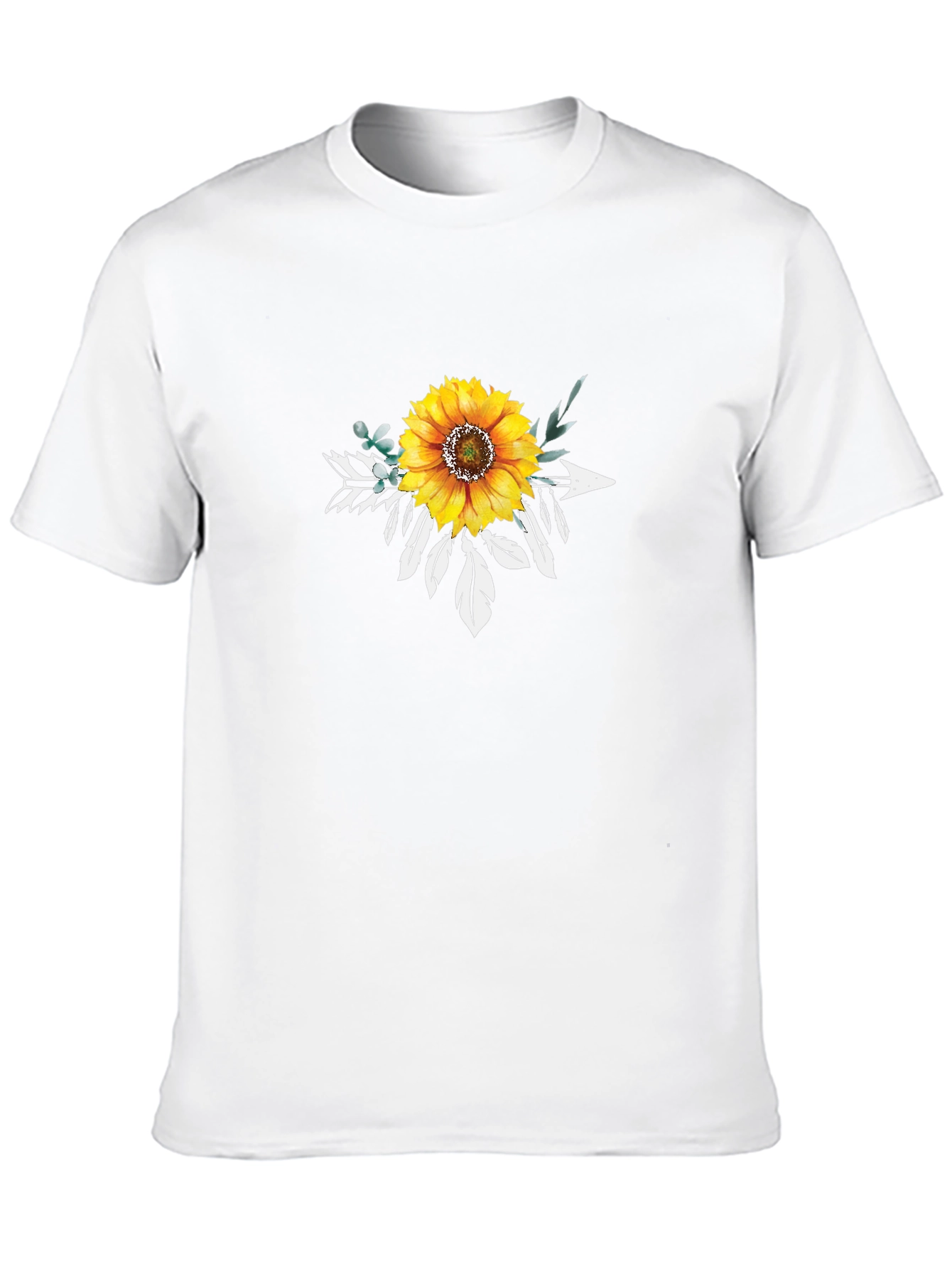Sunflower Arrow Graphic Tee - Black Cotton T-Shirt