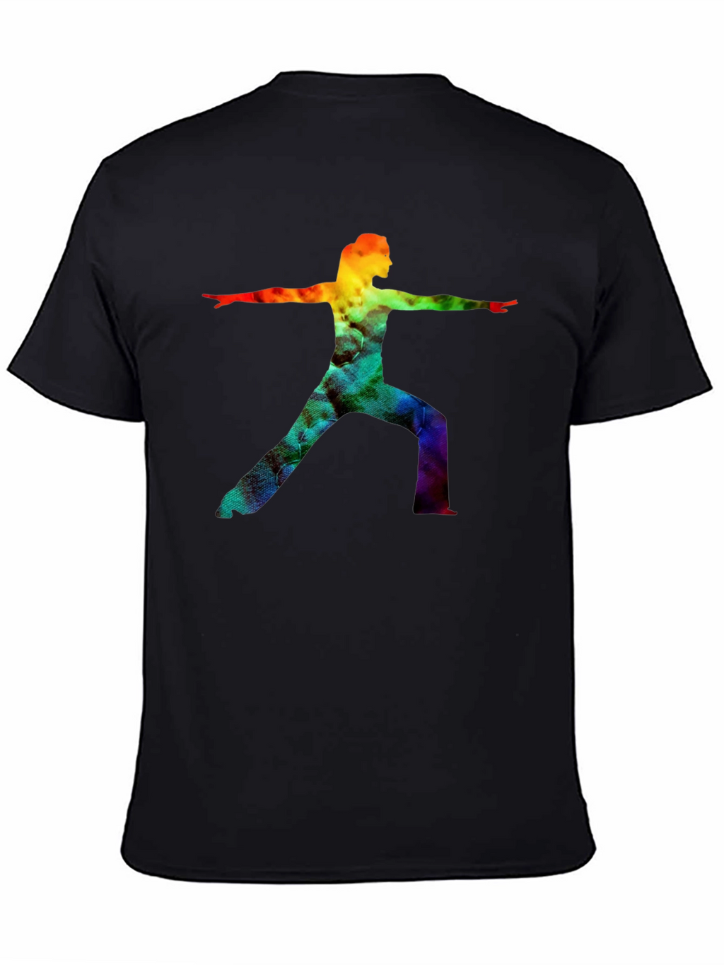 Rainbow Yoga Pose Graphic Tee - Black