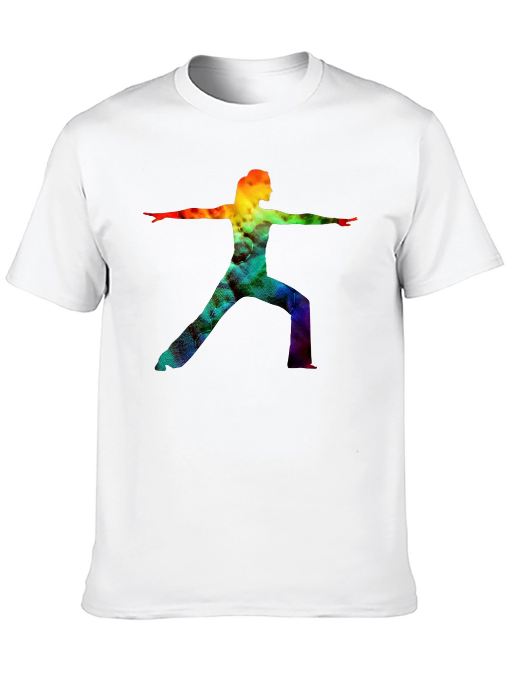 Rainbow Yoga Pose Graphic Tee - Black