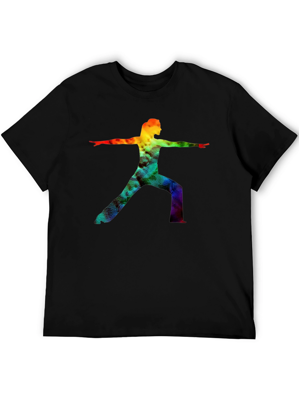 Rainbow Yoga Pose Graphic Tee - Black