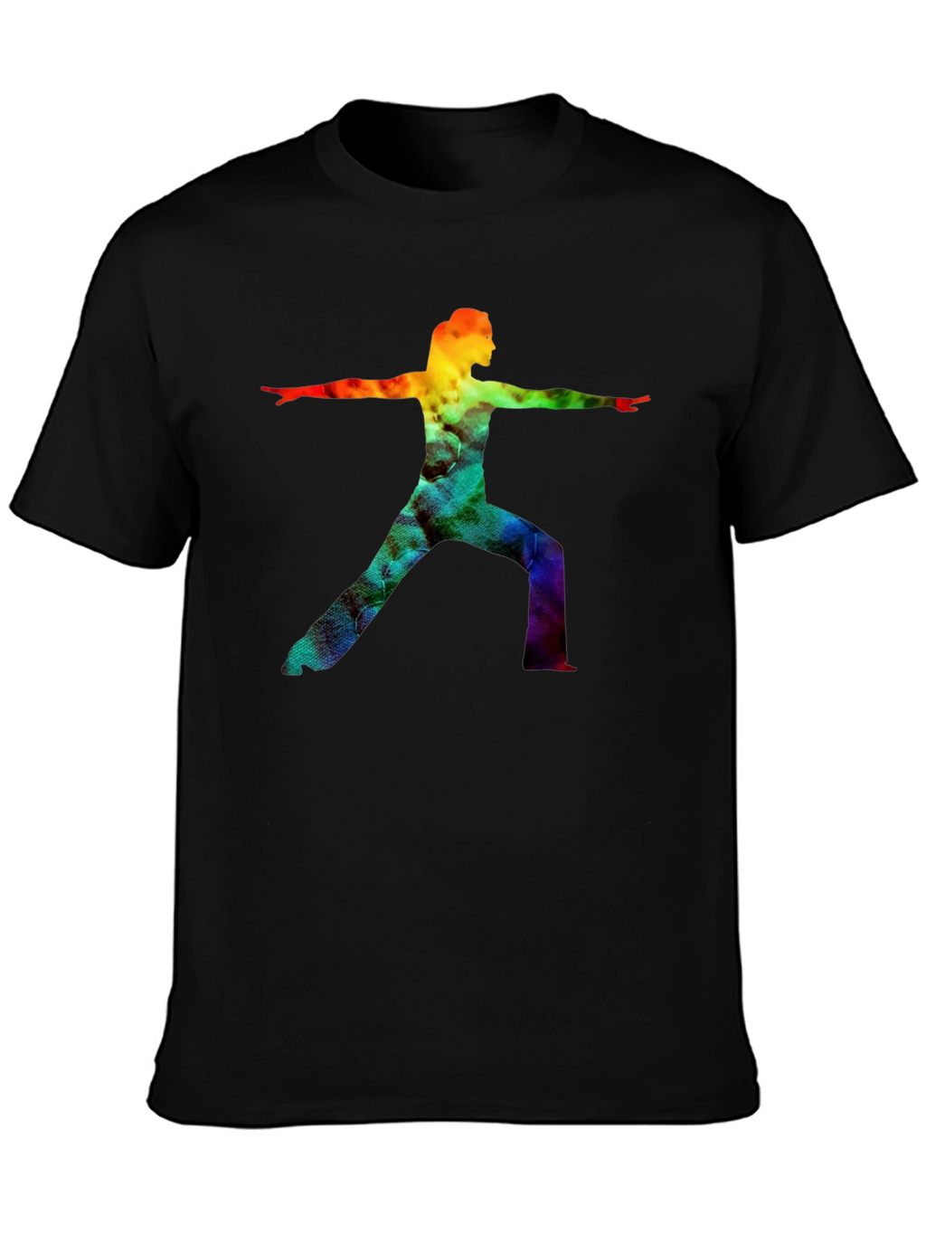 Rainbow Yoga Pose Graphic Tee - Black