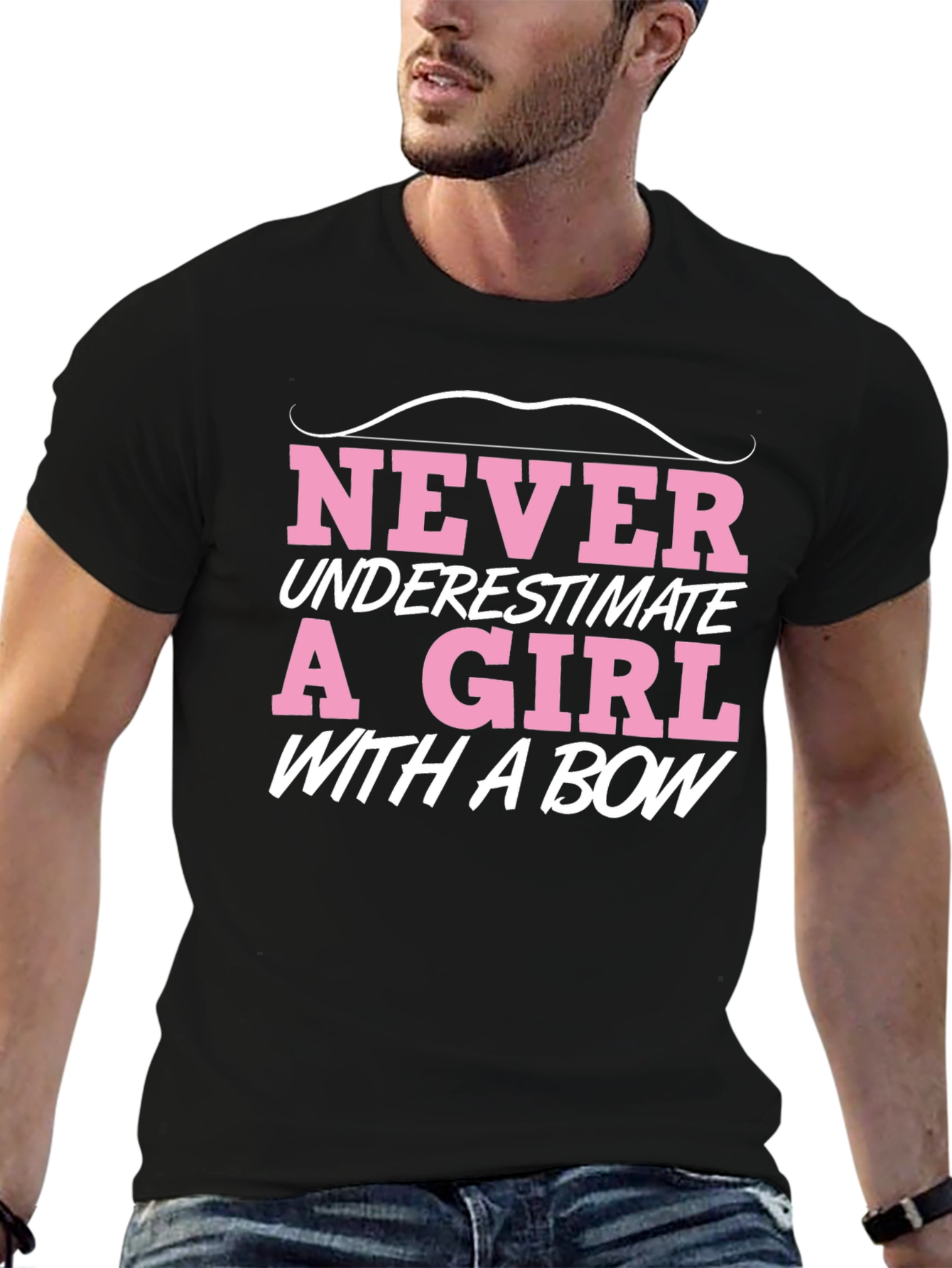 Never Underestimate a Girl With a Bow Black T-Shirt