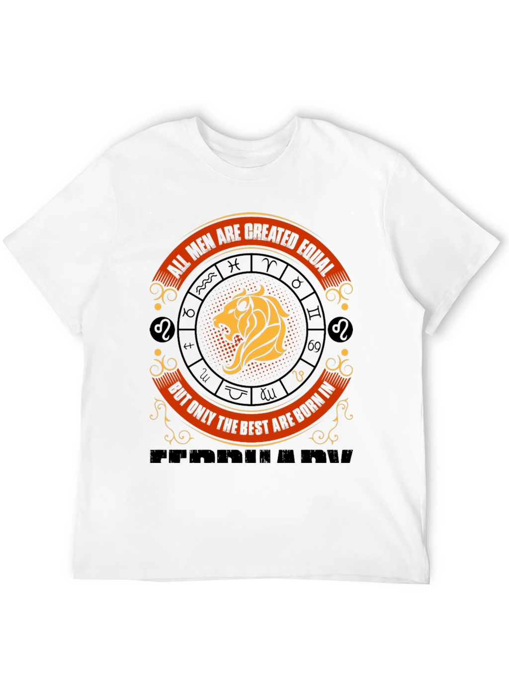 Mens Born in February Zodiac Graphic Tee