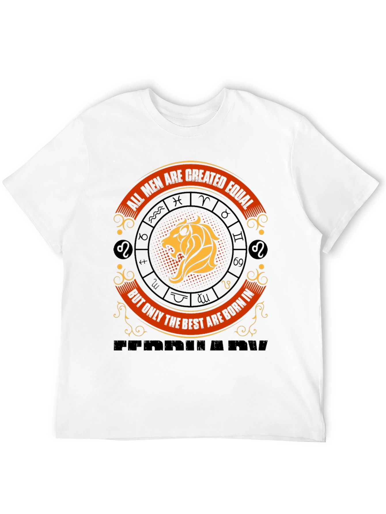 Mens Born in February Zodiac Graphic Tee