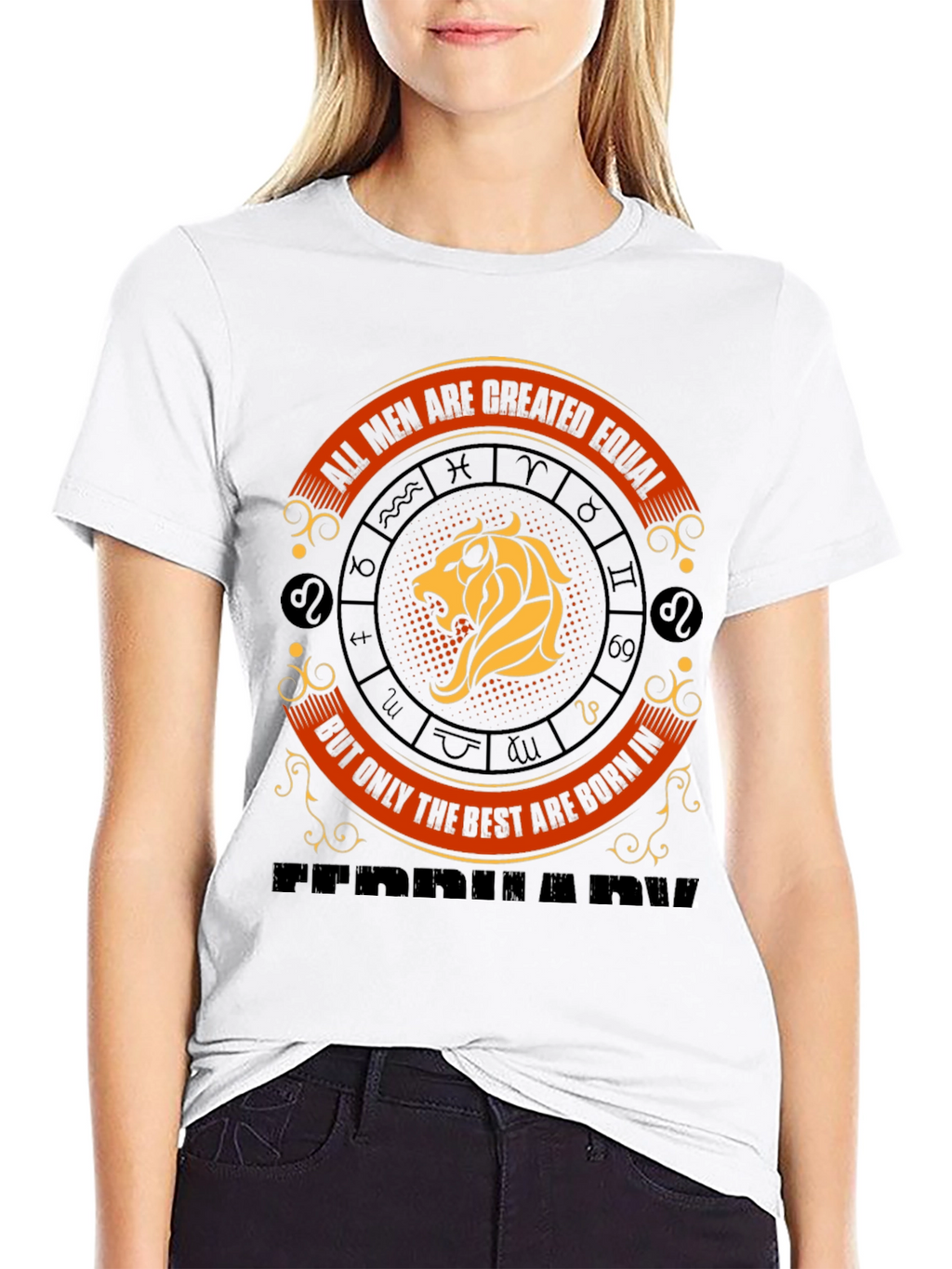 Mens Born in February Zodiac Graphic Tee