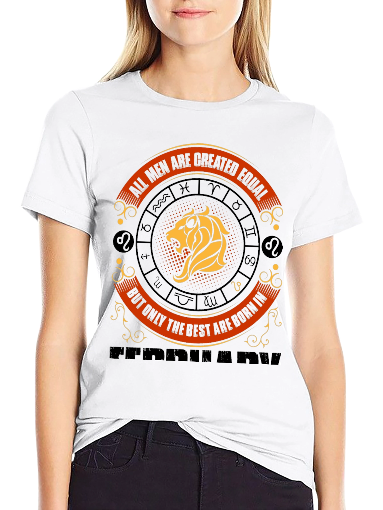 Mens Born in February Zodiac Graphic Tee