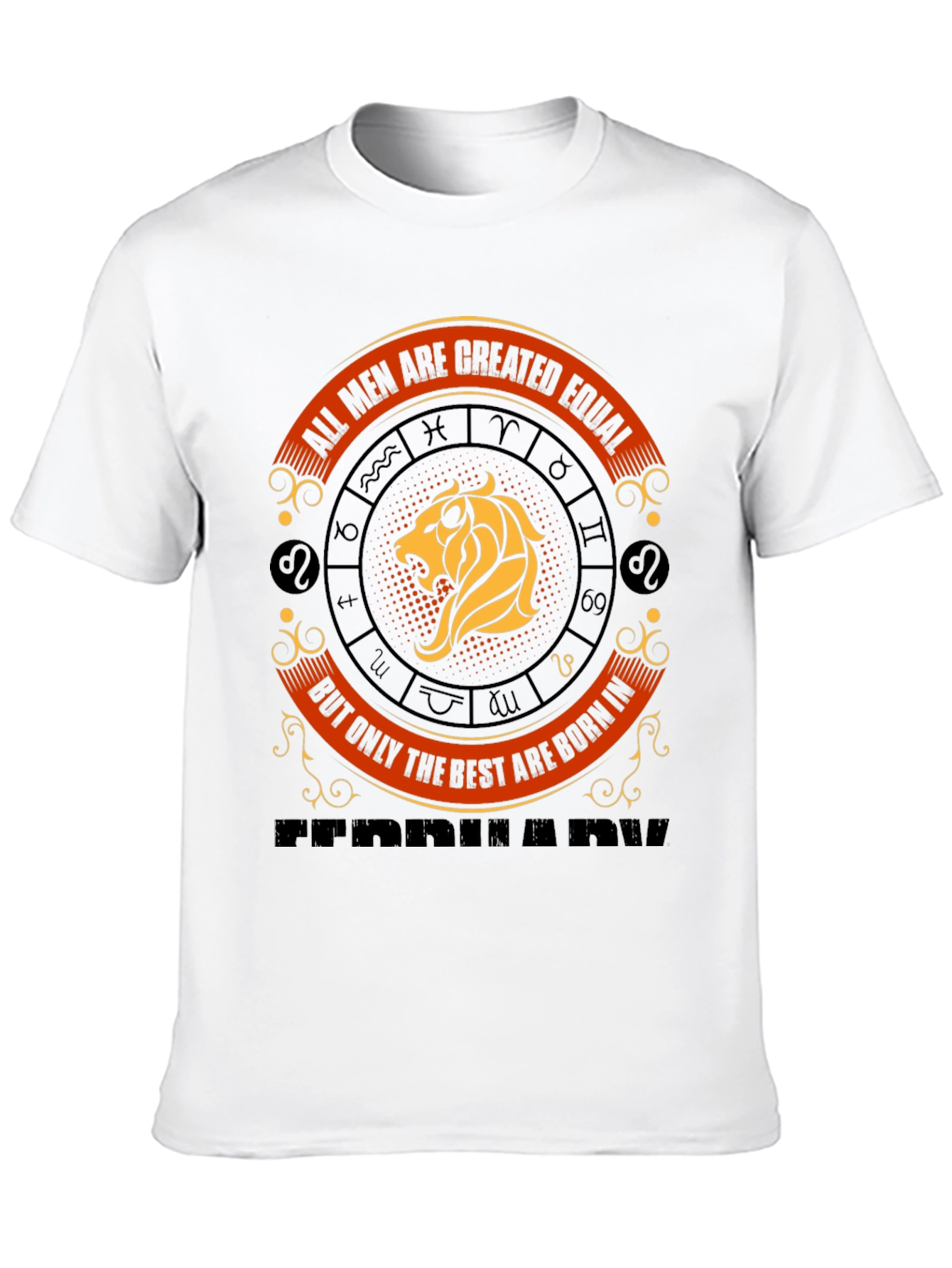 Mens Born in February Zodiac Graphic Tee