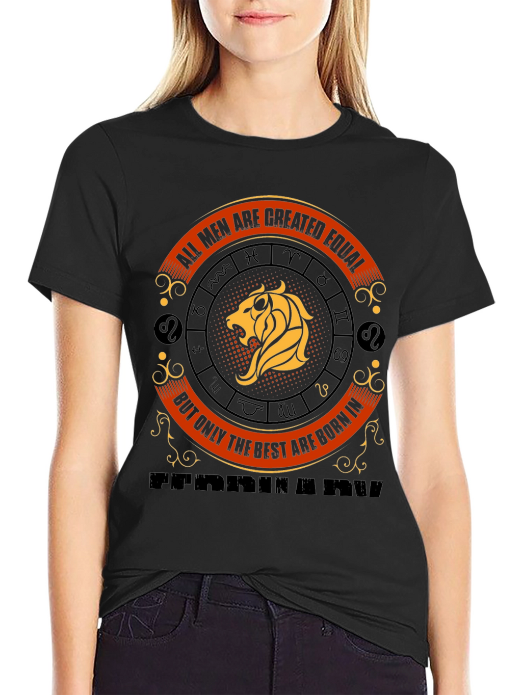 Mens Born in February Zodiac Graphic Tee