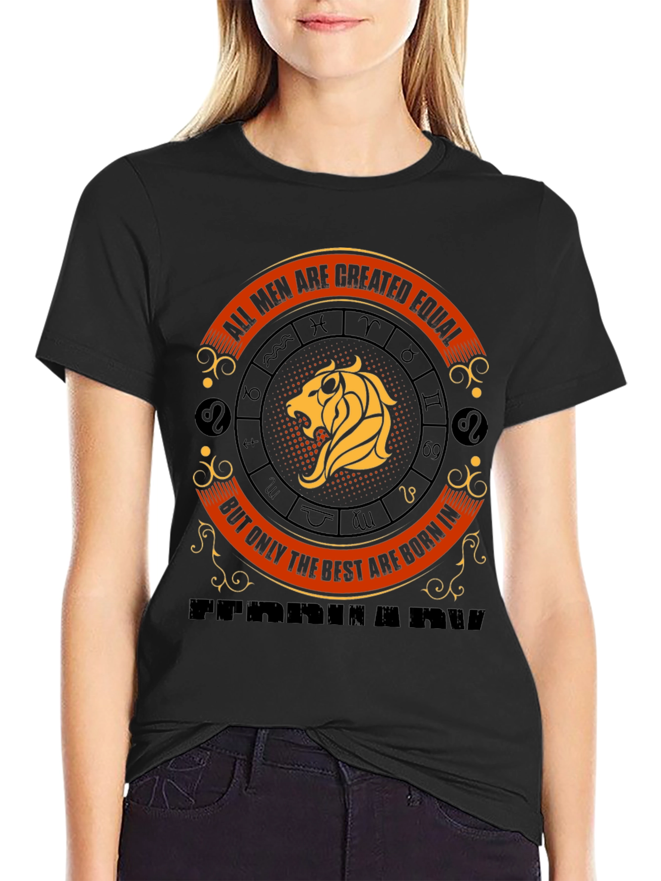 Mens Born in February Zodiac Graphic Tee