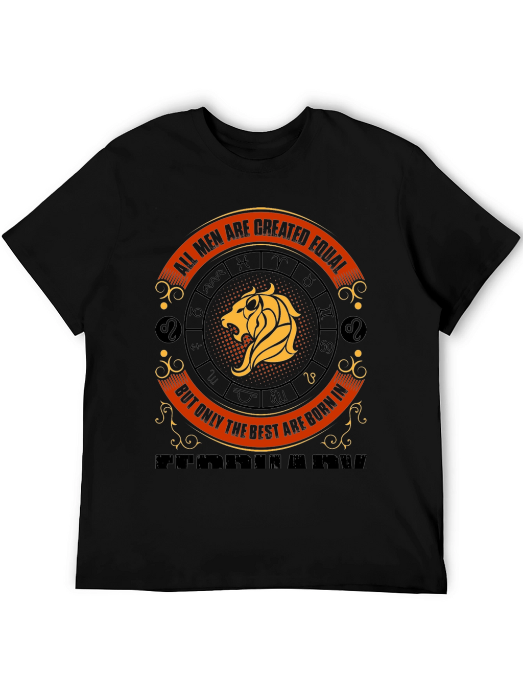 Mens Born in February Zodiac Graphic Tee