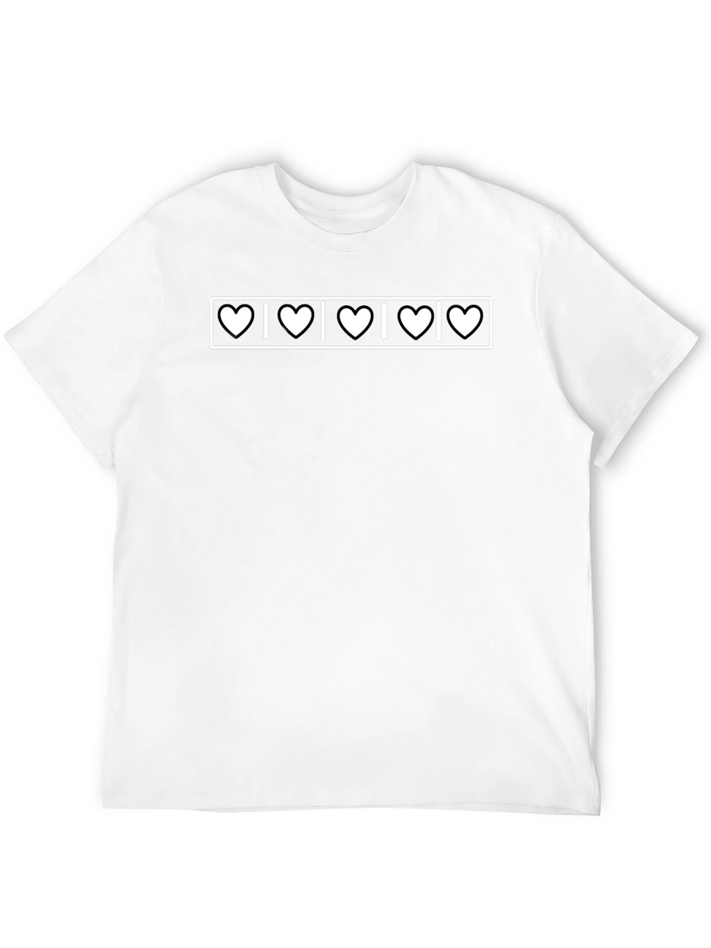 Heartbeat Pattern Mens Black T-Shirt