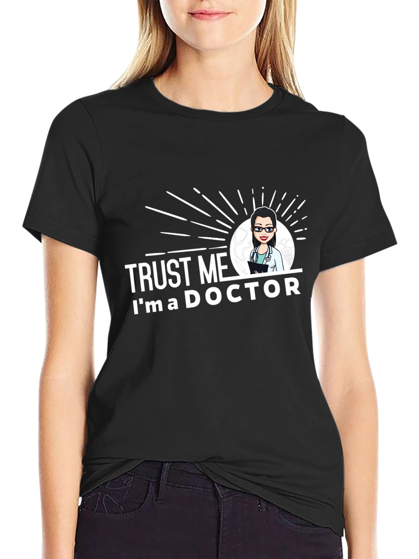 Trust Me Im a Doctor Graphic Tee - Black