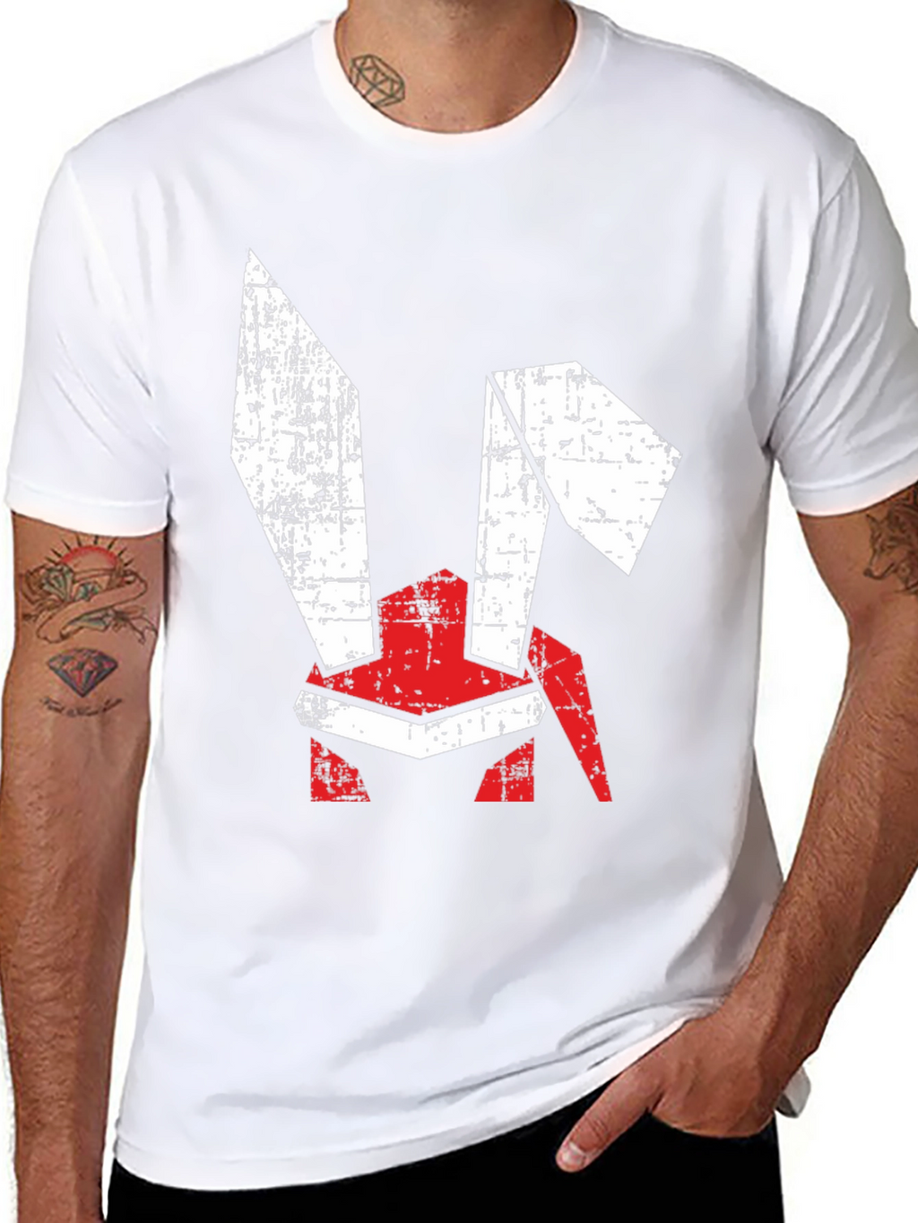 Geometric Bunny Graphic T-Shirt