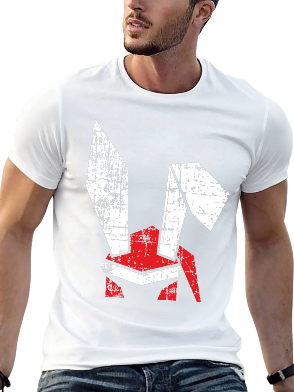 Geometric Bunny Graphic T-Shirt