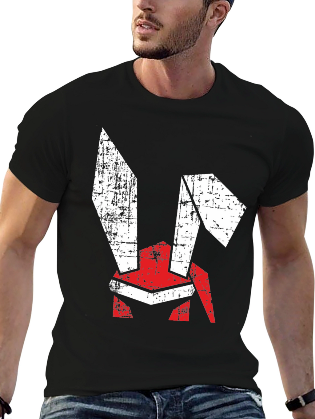 Geometric Bunny Graphic T-Shirt