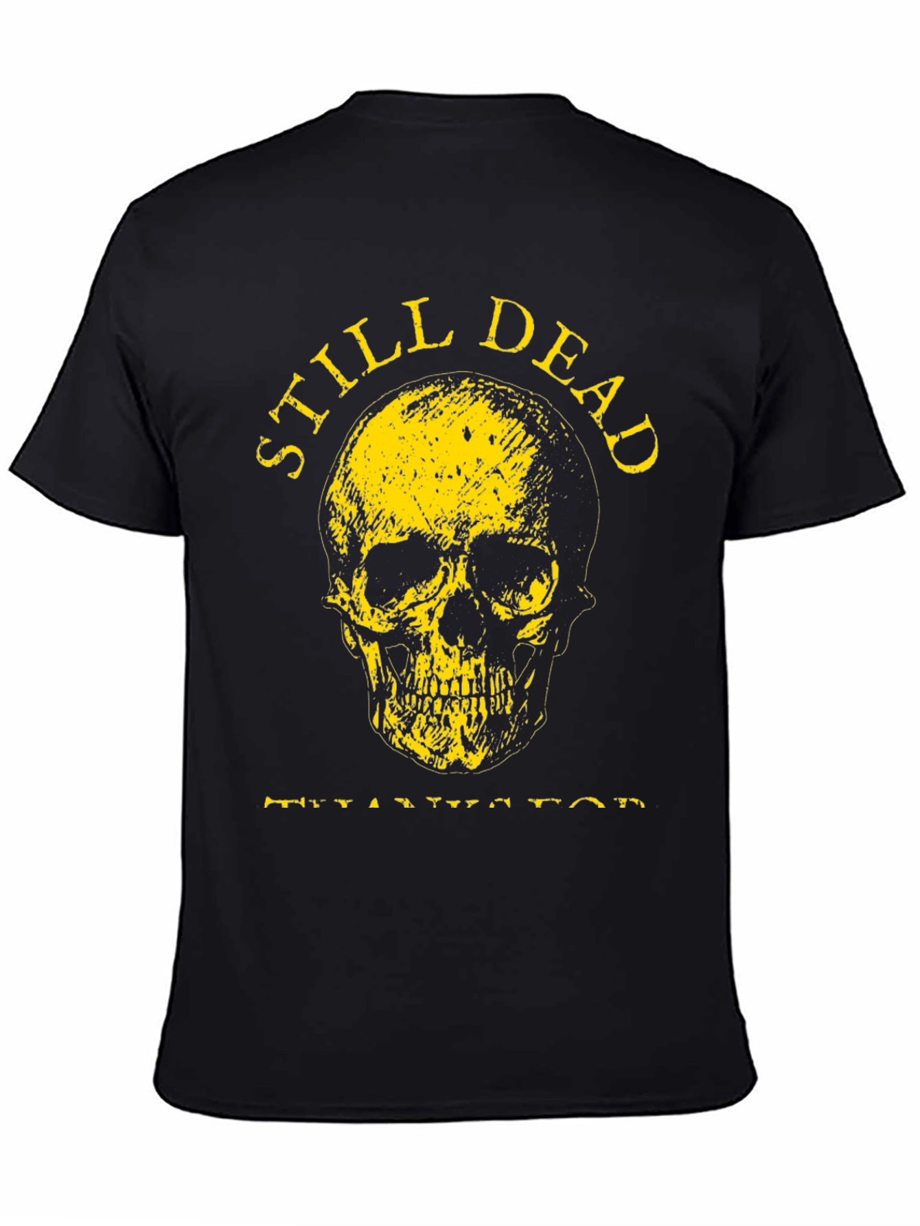 Still Dead Skull Graphic Tee - Black Cotton T-Shirt