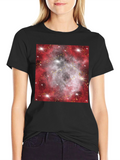 Galaxy Nebula Print Black T-Shirt