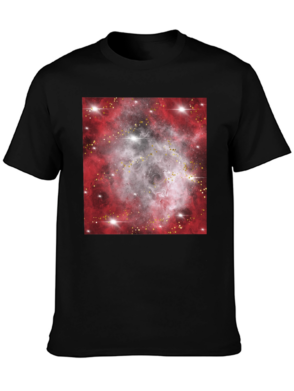 Galaxy Nebula Print Black T-Shirt