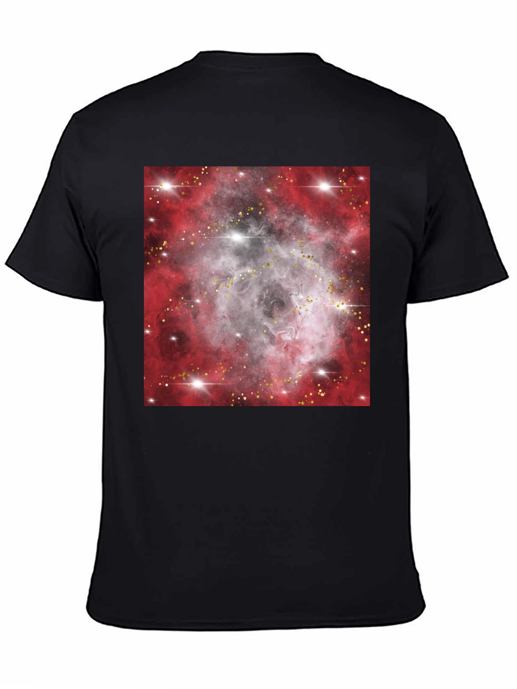 Galaxy Nebula Print Black T-Shirt