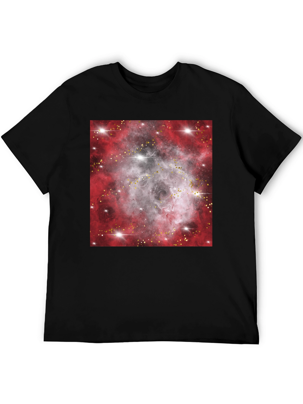 Galaxy Nebula Print Black T-Shirt