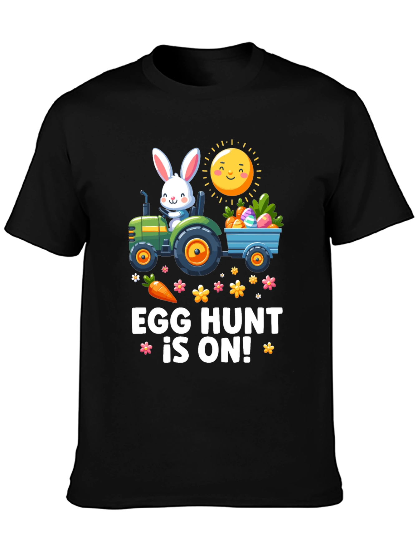 Easter Egg Hunt T-Shirt: Bunny on Tractor