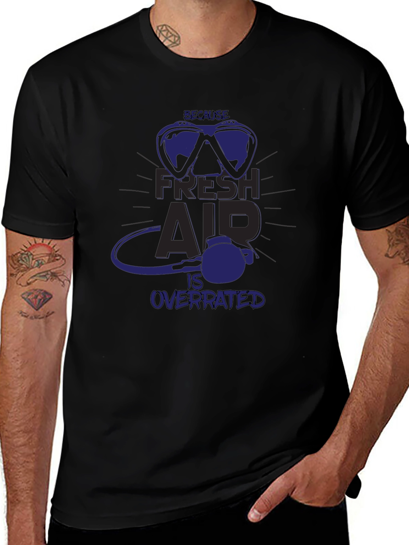 Fresh Air Overrated Scuba Diving T-Shirt