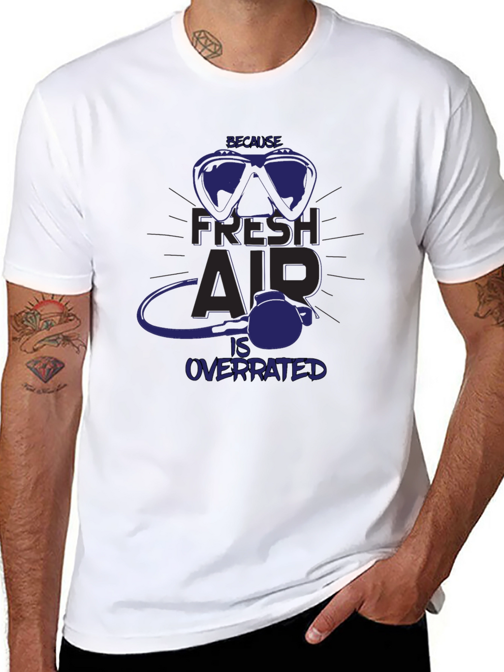 Fresh Air Overrated Scuba Diving T-Shirt