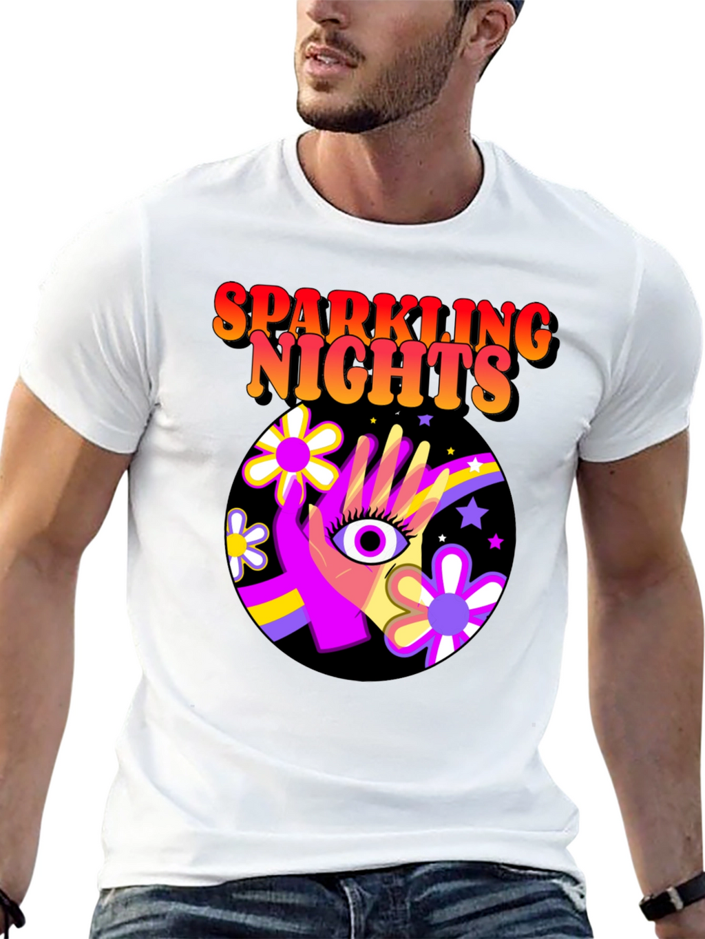 Sparkling Nights Retro T-Shirt