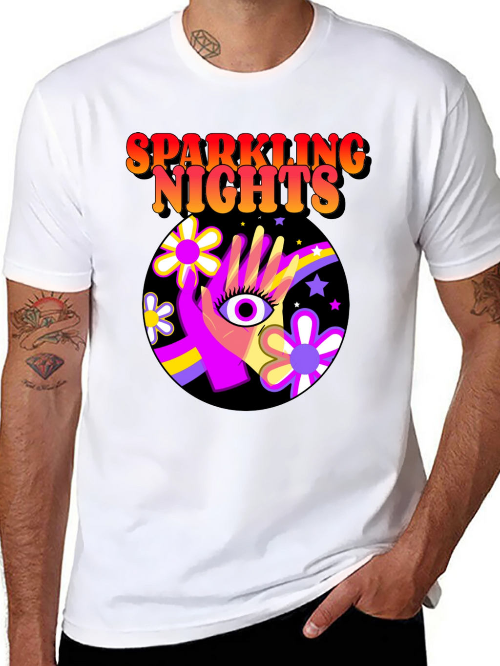 Sparkling Nights Retro T-Shirt