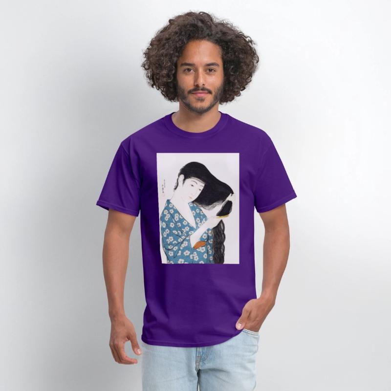 Japanese Woman Kimono Hair Ukiyoe art