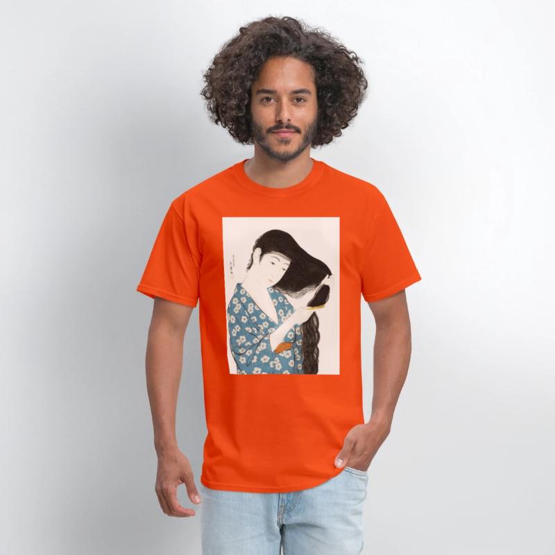 Japanese Woman Kimono Hair Ukiyoe art