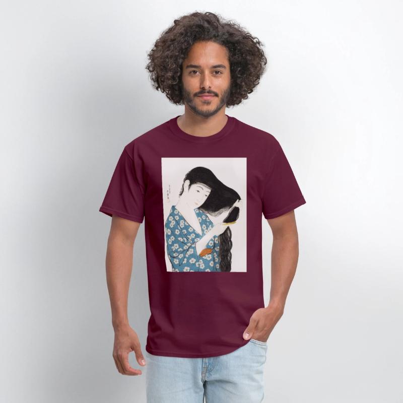 Japanese Woman Kimono Hair Ukiyoe art