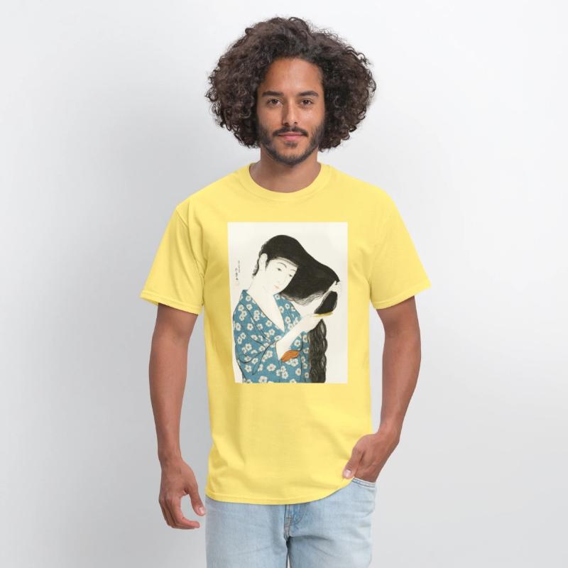 Japanese Woman Kimono Hair Ukiyoe art