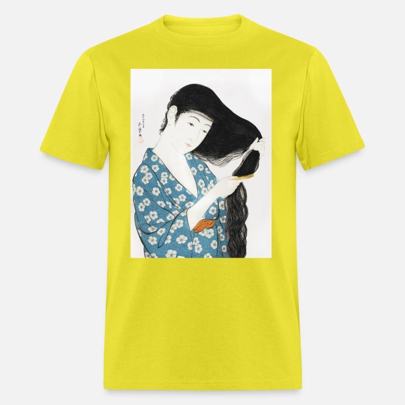 Japanese Woman Kimono Hair Ukiyoe art