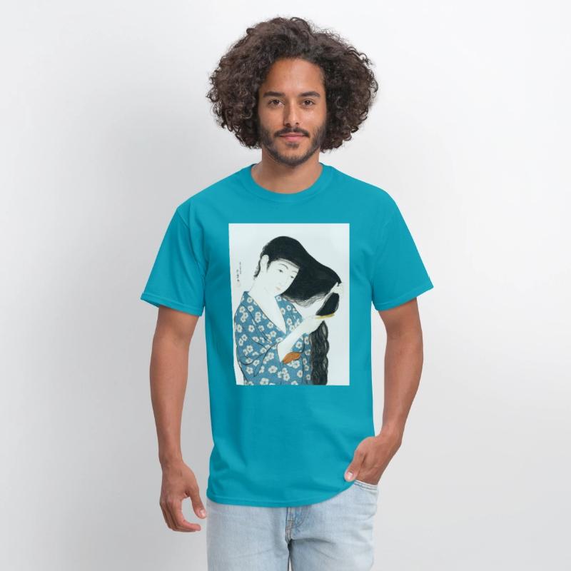 Japanese Woman Kimono Hair Ukiyoe art