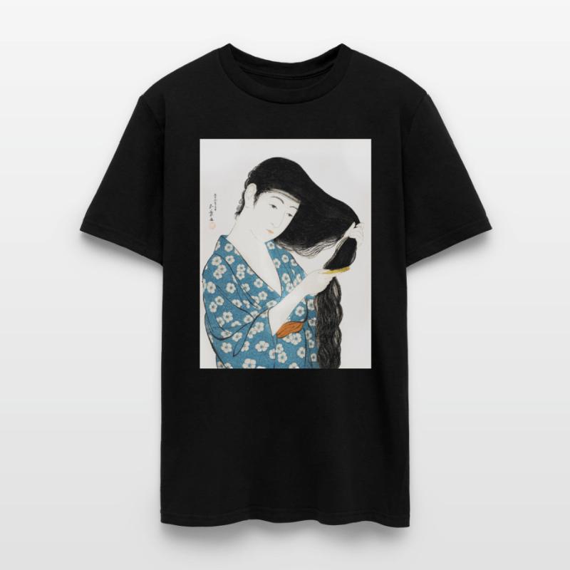 Japanese Woman Kimono Hair Ukiyoe art