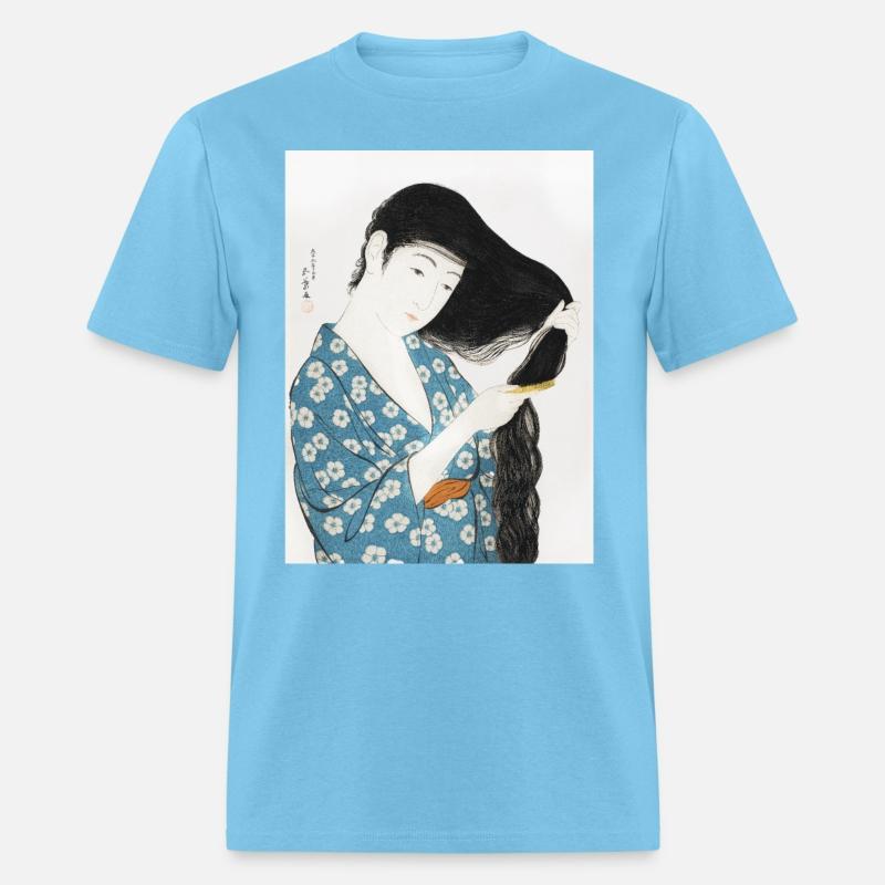 Japanese Woman Kimono Hair Ukiyoe art