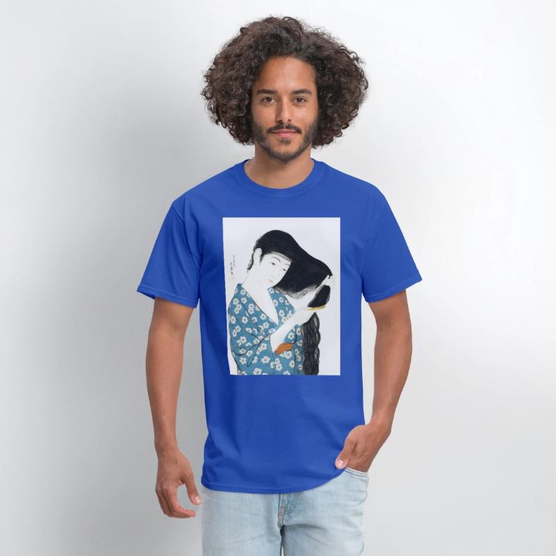 Japanese Woman Kimono Hair Ukiyoe art