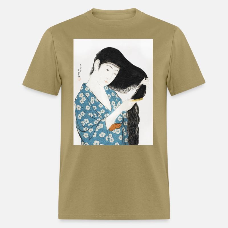 Japanese Woman Kimono Hair Ukiyoe art