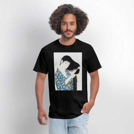 Japanese Woman Kimono Hair Ukiyoe art