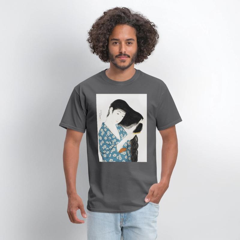 Japanese Woman Kimono Hair Ukiyoe art