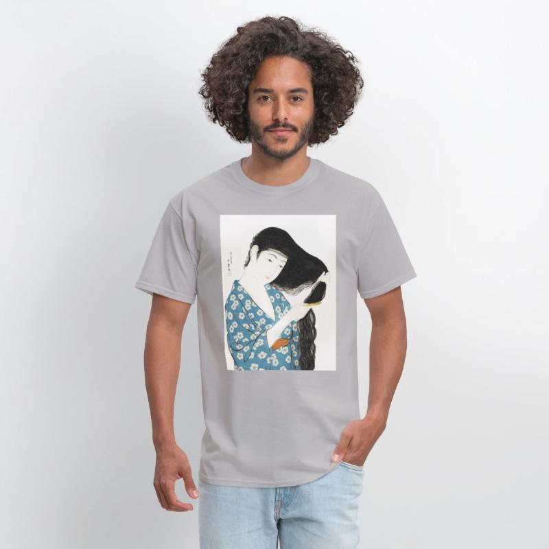 Japanese Woman Kimono Hair Ukiyoe art