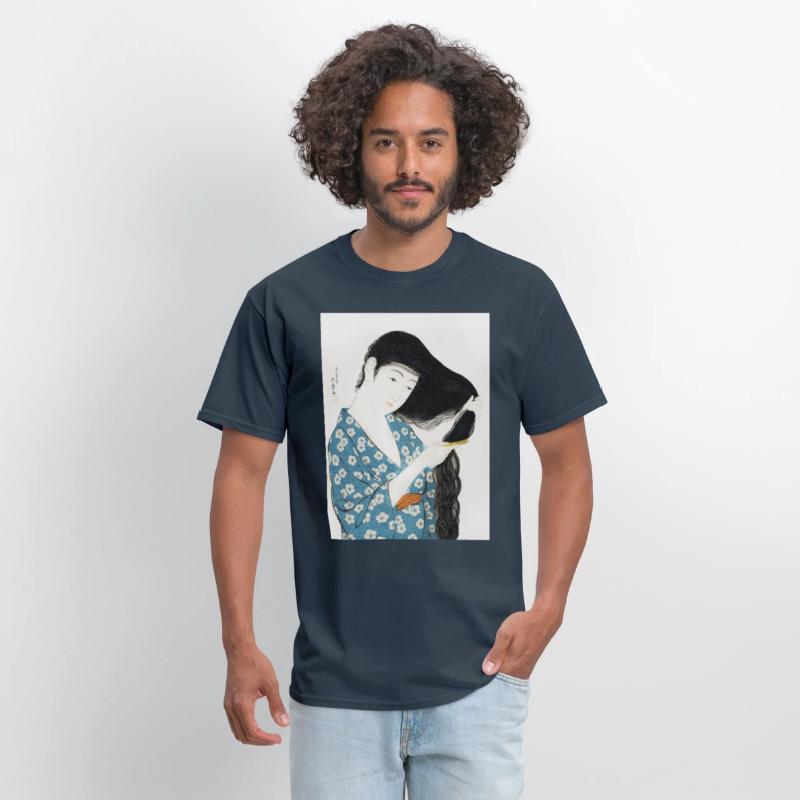Japanese Woman Kimono Hair Ukiyoe art