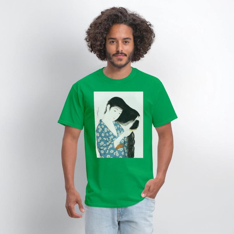 Japanese Woman Kimono Hair Ukiyoe art