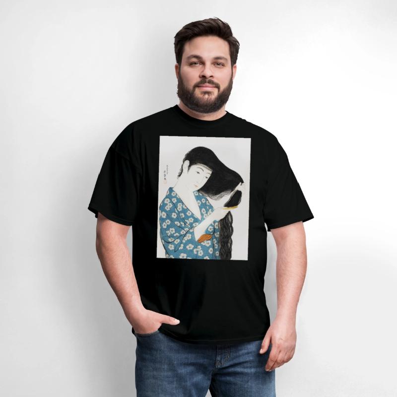 Japanese Woman Kimono Hair Ukiyoe art