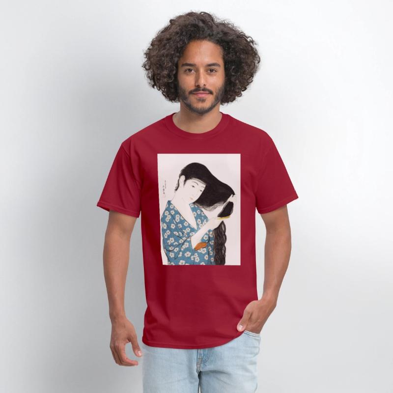 Japanese Woman Kimono Hair Ukiyoe art